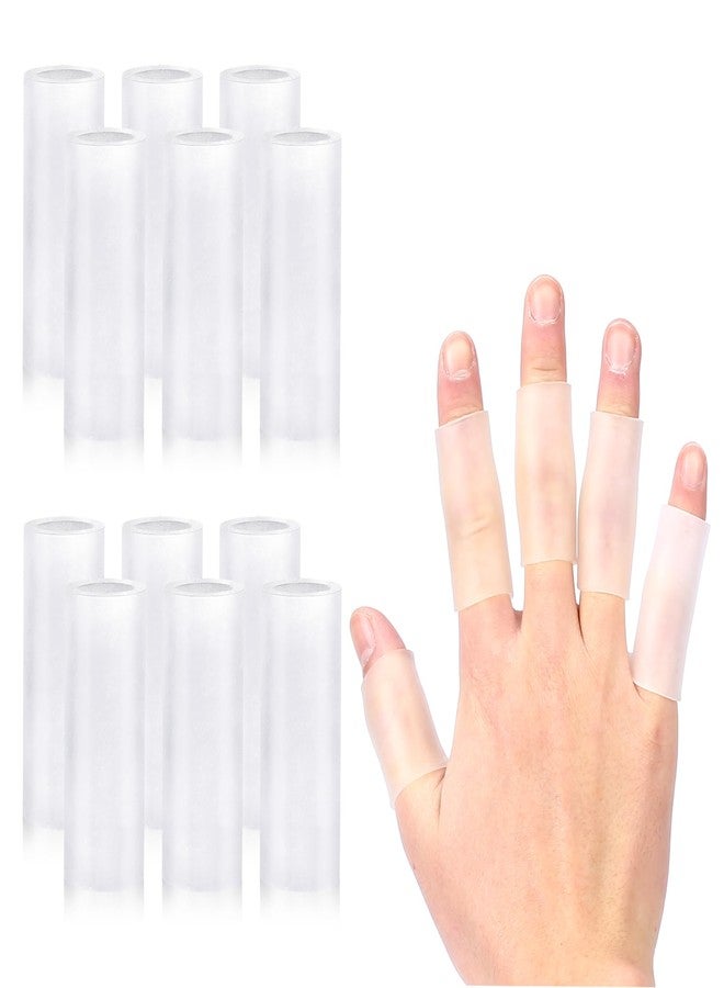 salbsever 20 Pcs Finger Sleeves Protectors Silicone Finger Sleeve Gel Finger Sleeve Protectors Finger Covers Cushions and Protects Rubber Finger Shields Provide Relief forCracked Finger - Image 1